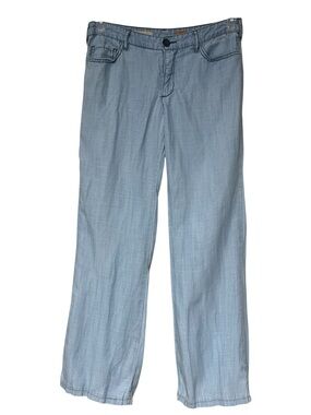 Pilcro Anthropologie chambray low rise linen blend wide leg pants lightweight